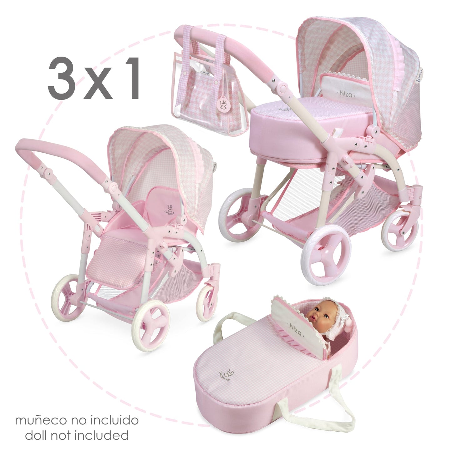 81646 Convertible 3x1 Doll's Pram