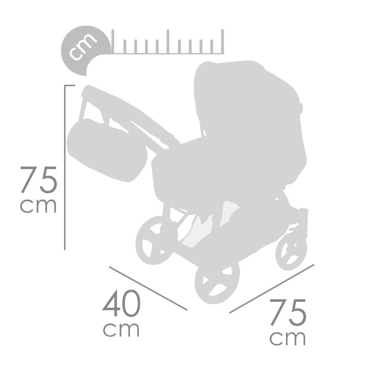 81651 Gala Collection Convertible 3x1 Doll's Pram